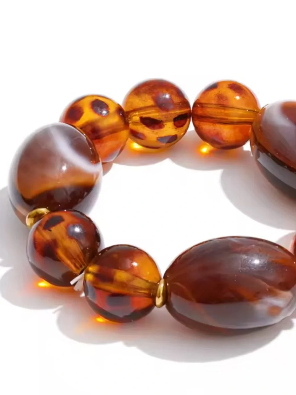 Amber Beaded Stretch Bracelet
